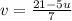 v=\frac{21-5u}{7}