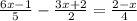 \frac{6x-1}{5}-\frac{3x+2}{2}=\frac{2-x}{4}