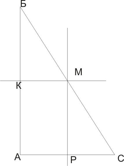 Катеты прямоугольного треугольника равны 12 м и 16 м. через середину его гипотенузы проведены две пр
