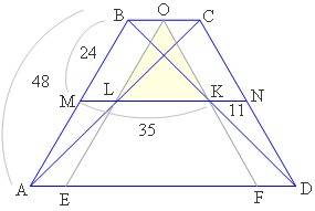1) в равнобедренной трапеции abcd с основаниями ad = 17 см, вс = 5 см и боковой стороной ав = 10 см