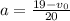 a=\frac{19-v_0}{20}