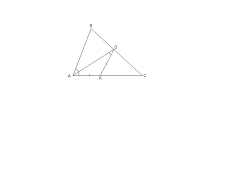 Отрезок ad - биссектриса треугольника abc. через точку d проведена прямая, пересекающая сторону ac в