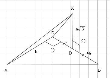 Втреугольнике авс известно: угол с=90 градусов, ас=b, вс=4а. через середину д катета вс проведен пер