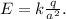 E=k\frac{q}{a^2}.