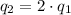 q_2=2\cdot q_1