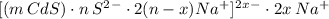 [(m\:CdS)\cdot{n\:S^2^-}\cdot{2(n-x)}Na^+]^2^x^-\cdot{2x\:Na^+}