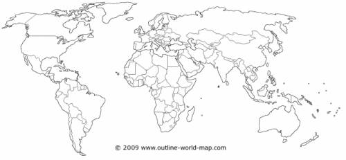 Материков и стран контурная карта политическая