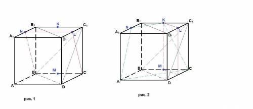 Надо решить : дан куб abcda1b1c1d1. точки k, l, m, n -середины ребер b1c1, c1d1, bc, a1b1 соответсве