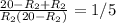 \frac{20- R_{2}+R_{2}}{R_{2}(20- R_{2})}=1/5
