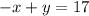 -x+y=17