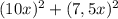 (10x)^2+(7,5x)^2