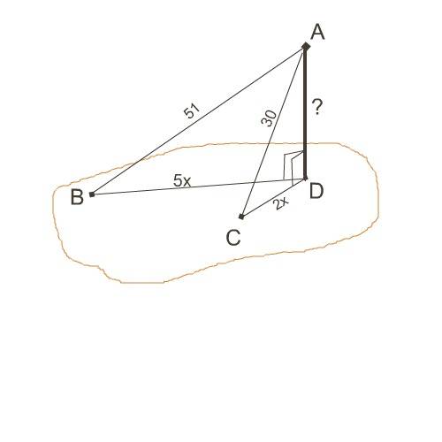 1)стороны треугольника 15 см, 37 см, 44 см. из вершины прямого угла треугольника восставлен к его пл