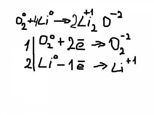 Электронное уравнение 1)кислорода с литием 2)кислорода с натрием