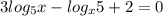 3log_5x-log_x5+2=0