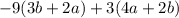 -9(3b+2a)+3(4a+2b)