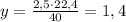 y=\frac{2,5\cdot{22,4}}{40}=1,4