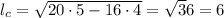l_c=\sqrt{20\cdot5-16\cdot4}=\sqrt36=6
