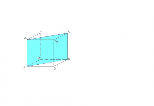 Найдите объем куба,если площадь его диагонального сечения равна 2.