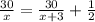 \frac{30}{x}=\frac{30}{x+3}+\frac{1}{2}