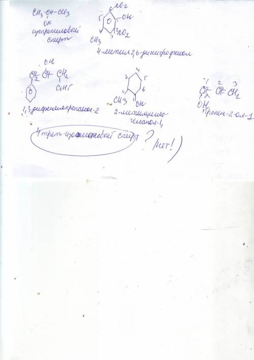 Изопропиловый спирт 4-метил-2,6-динитрофенол 1,3-дифенилпропанол-2 2-метилциклогексанол-1,4 трет-изо