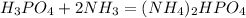 H_3PO_4 + 2NH_3 = (NH_4)_2HPO_4