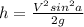 h=\frac{V^{2}sin^2{a}}{2g}