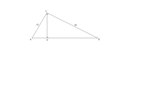 Катеты прямоугольного треугольника 15 и 20.найдите проекцию большего катета на