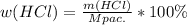 w(HCl)=\frac{m(HCl)}{Mpac.}*100\%