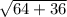 \sqrt{64+36}