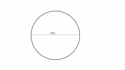 Диаметр круга равен 3,5 м. найдите его площадь