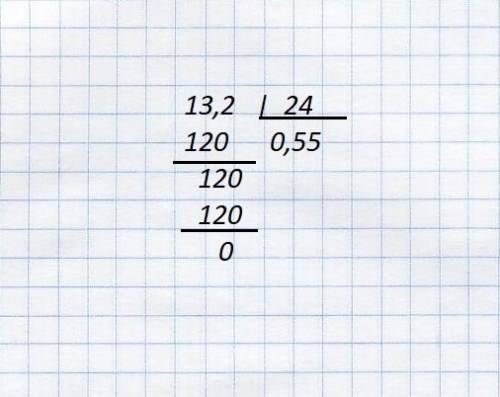13.2/24= последовательность решения в столбик