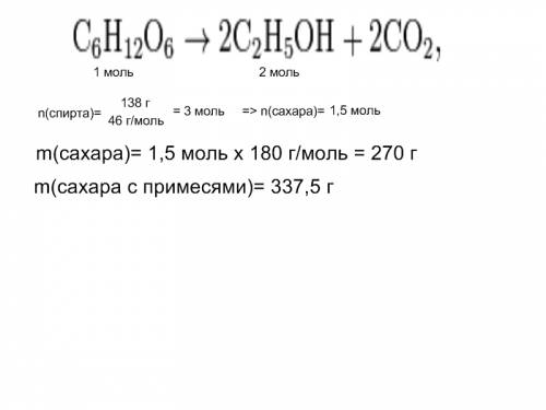 Врезультате спиртового брожения виноградного сахара, содержащего 20% несахаристых примесей, выделило