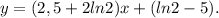 y=(2,5+2ln2)x+(ln2-5).