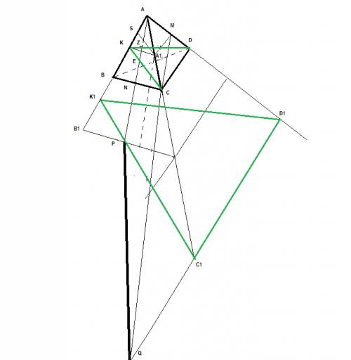 Точки m,n и k - середины ребер ad,bc и ab тетраэдара abcd.на продолжении an за точку n взята точка p