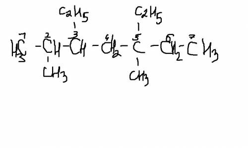 1. напишите структурную формулу следующего соединения 2,5-диметил-3,5-диэтилгептан