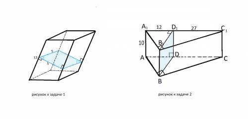 1) боковое ребро наклонной четырёхугольной призмы равно 12 см, а перпендикулярным сечением является