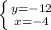 \left \{ {{y=-12} \atop {x=-4}} \right.