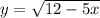 y=\sqrt{12-5x}