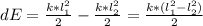 dE=\frac{k*l _{1} ^{2}}{2}-\frac{k*l _{2} ^{2}}{2}=\frac{k*(l _{1} ^{2}-l _{2} ^{2})}{2}