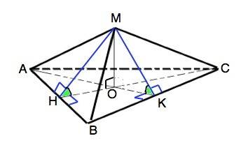 Высота основания правильной треугольной пирамиды равна 5 см, а двугранный угол при стороне основания