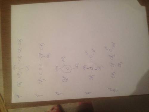 Напишите структурные формулы следующих веществ: а)3,3-диметилгексанб)4-метилпентин-2; в)2,4,6-тринит