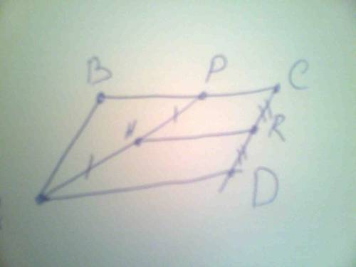 1)в параллелограмме abcd биссектриса угла a пересекает сторону bc в точке p, ad = 10 см,средняя лини