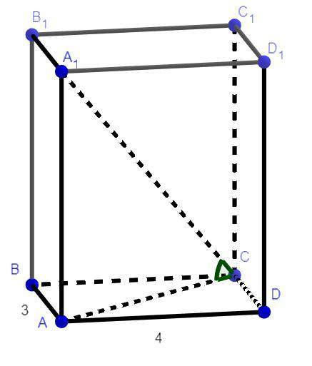 Стороны основания прямоугольного параллелепипеда равна 3 см и 4 см.диагональ параллелепипеда наклоне