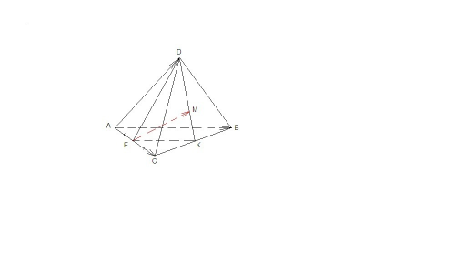 Втетраэдре dabc m-точка пересечения медиан грани bdc, e-середина ac. разложите вектор em по векторам