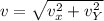 v=\sqrt{v_{x}^{2}+{v_{Y}^{2} }