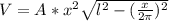 V=A*x^{2}\sqrt{l^{2}-(\frac{x}{2\pi})^{2}}