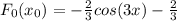 F_0(x_0)=-\frac{2}{3}cos(3x)-\frac{2}{3}