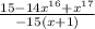 \frac{15-14x^{16}+x^{17}}{-15(x+1)} 