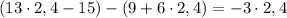 (13\cdot2,4-15)-(9+6\cdot2,4)=-3\cdot2,4