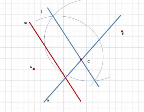 Решить даны две точки а и в и прямая а , не проходящие через эти точки . на прямой а постройте точку